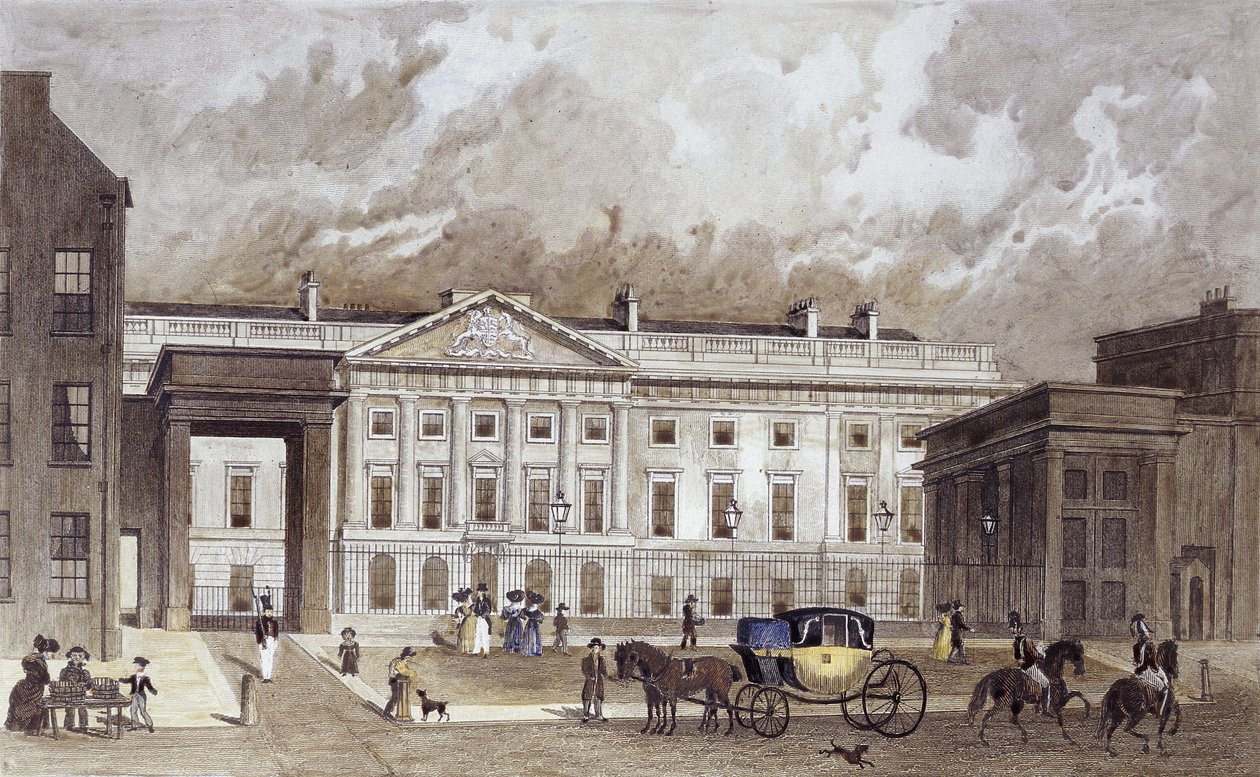 Nykyaikainen kaiverrus uudesta Royal Mintista, n. 1830 (käsinvärinen kaiverrus) tekijältä Thomas Hosmer Shepherd