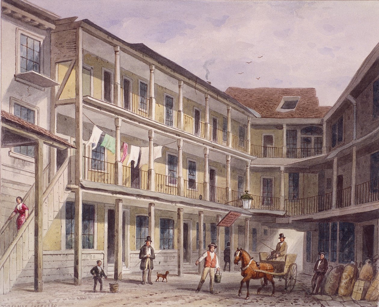 Aldgate High Street, Lontoo, c1850 tekijältä Thomas Hosmer Shepherd