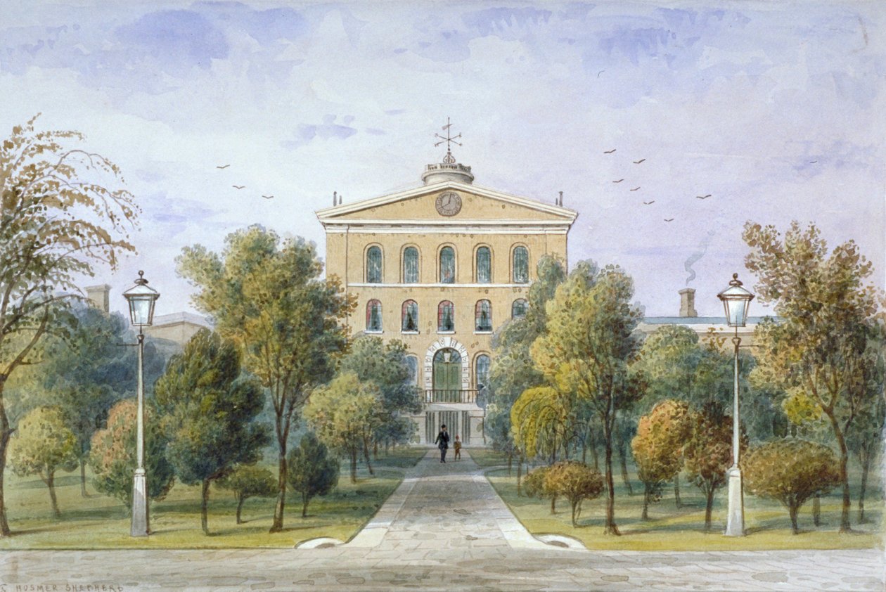 Bridewellin vankila Tothill Fieldsissä, Westminster, Lontoo, 1850 tekijältä Thomas Hosmer Shepherd