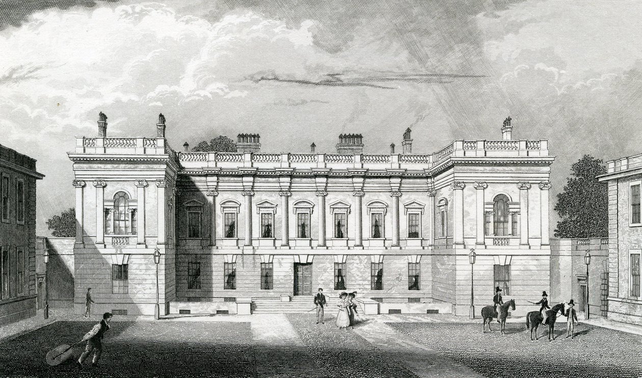 Burlington House, Royal Acadamy of Arts, Piccadilly, Lontoo, noin 1829-31. tekijältä Thomas Hosmer Shepherd