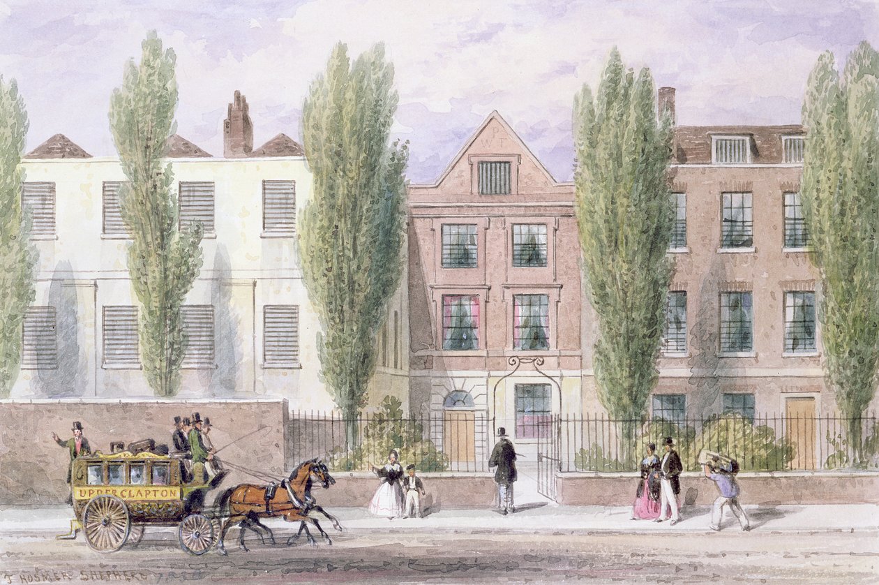 Fisherin talo, Lower Street, Islington, 1838. tekijältä Thomas Hosmer Shepherd