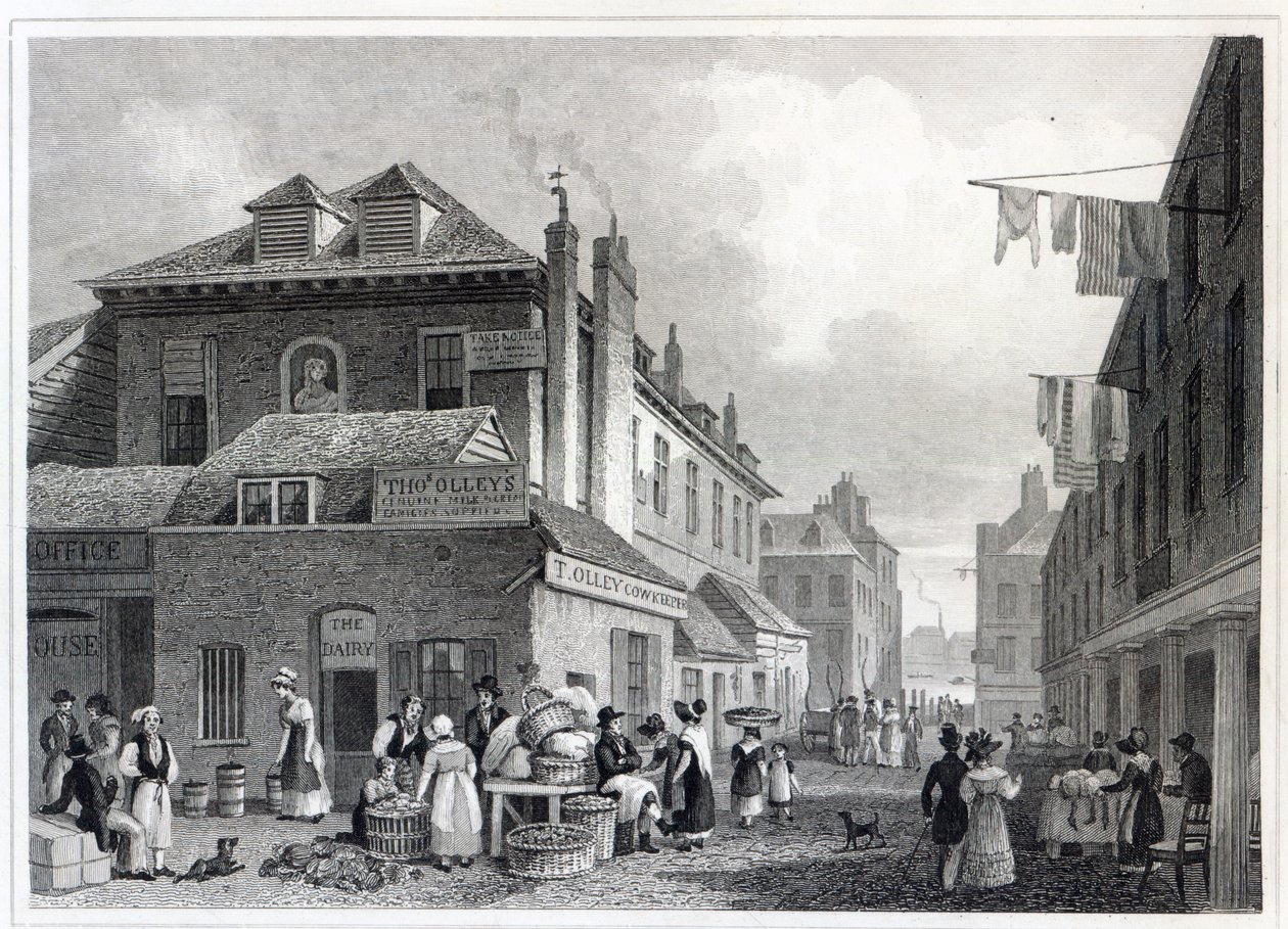 Hungerford Market, Strand, kaiverrus Thomas Barber, 1830 tekijältä Thomas Hosmer Shepherd