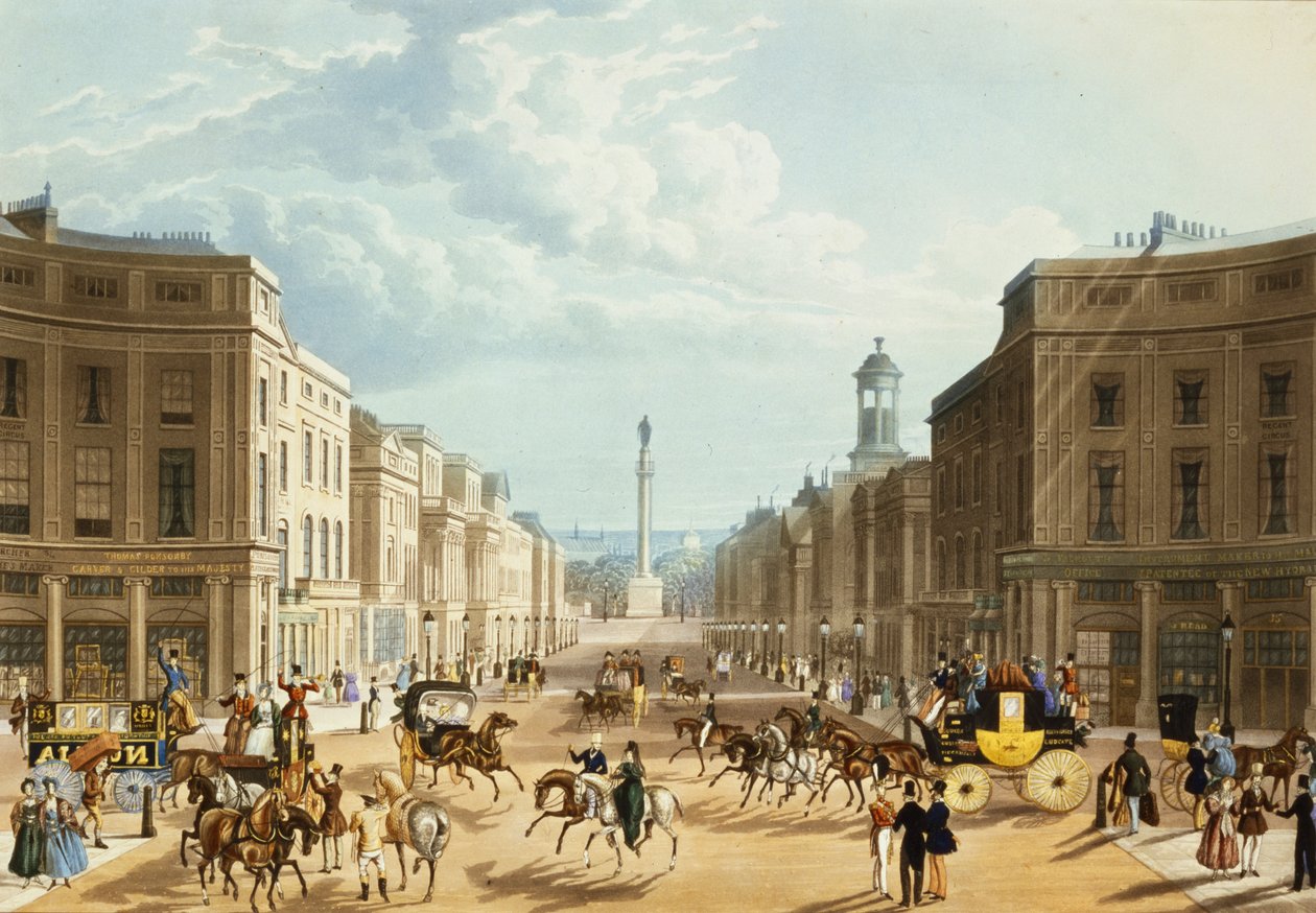 Lower Regent Street, pubi. kirjoittanut Ackermann, n. 1835 (katso myös 192750) tekijältä Thomas Hosmer Shepherd