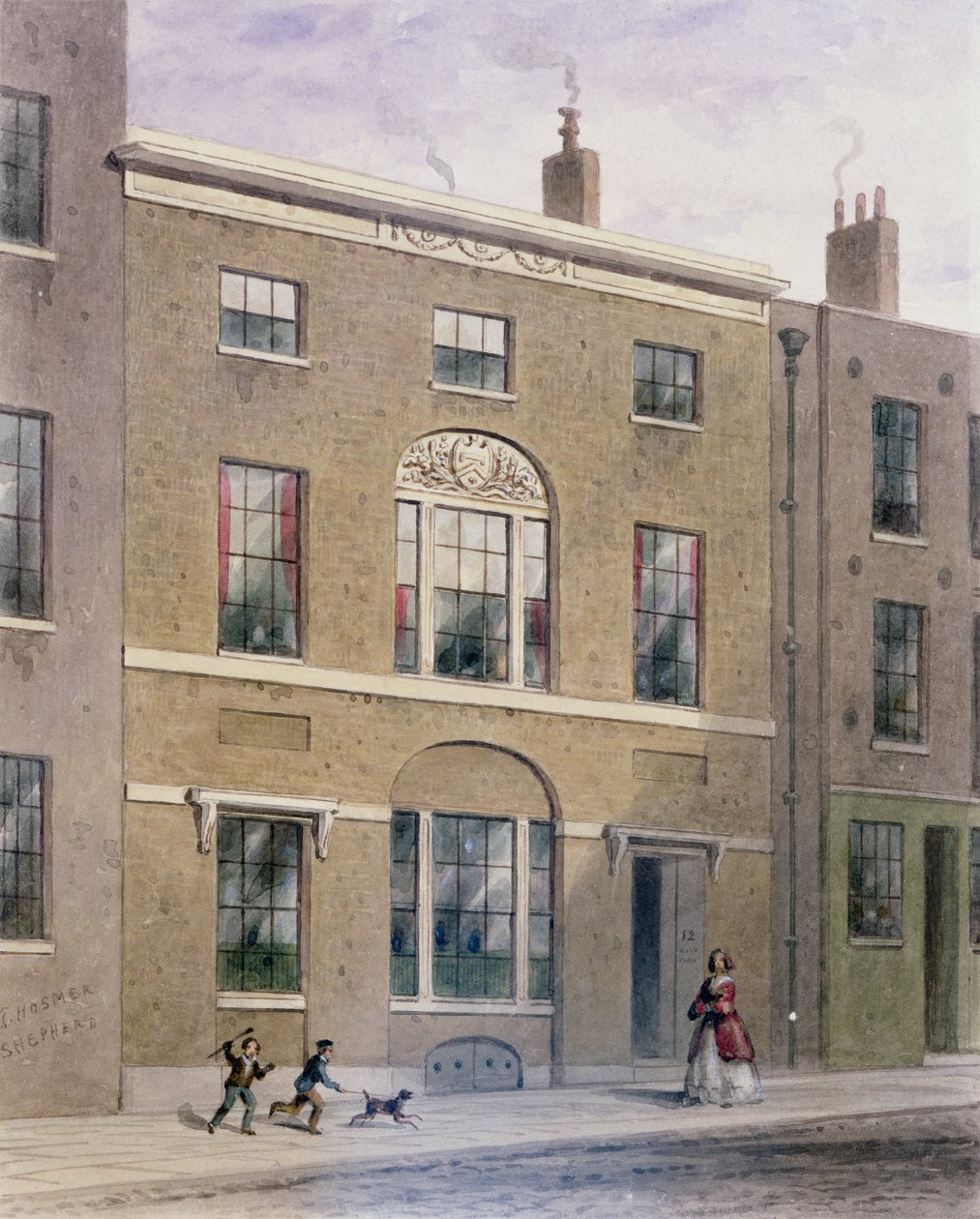Putkimies Hall Great Bush Lanella, Cannon Street, 1851 tekijältä Thomas Hosmer Shepherd