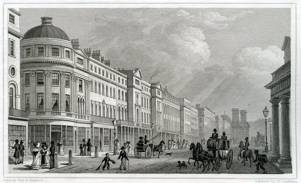 Regent Street, Lontoo, Quadrantista tekijältä Thomas Hosmer Shepherd