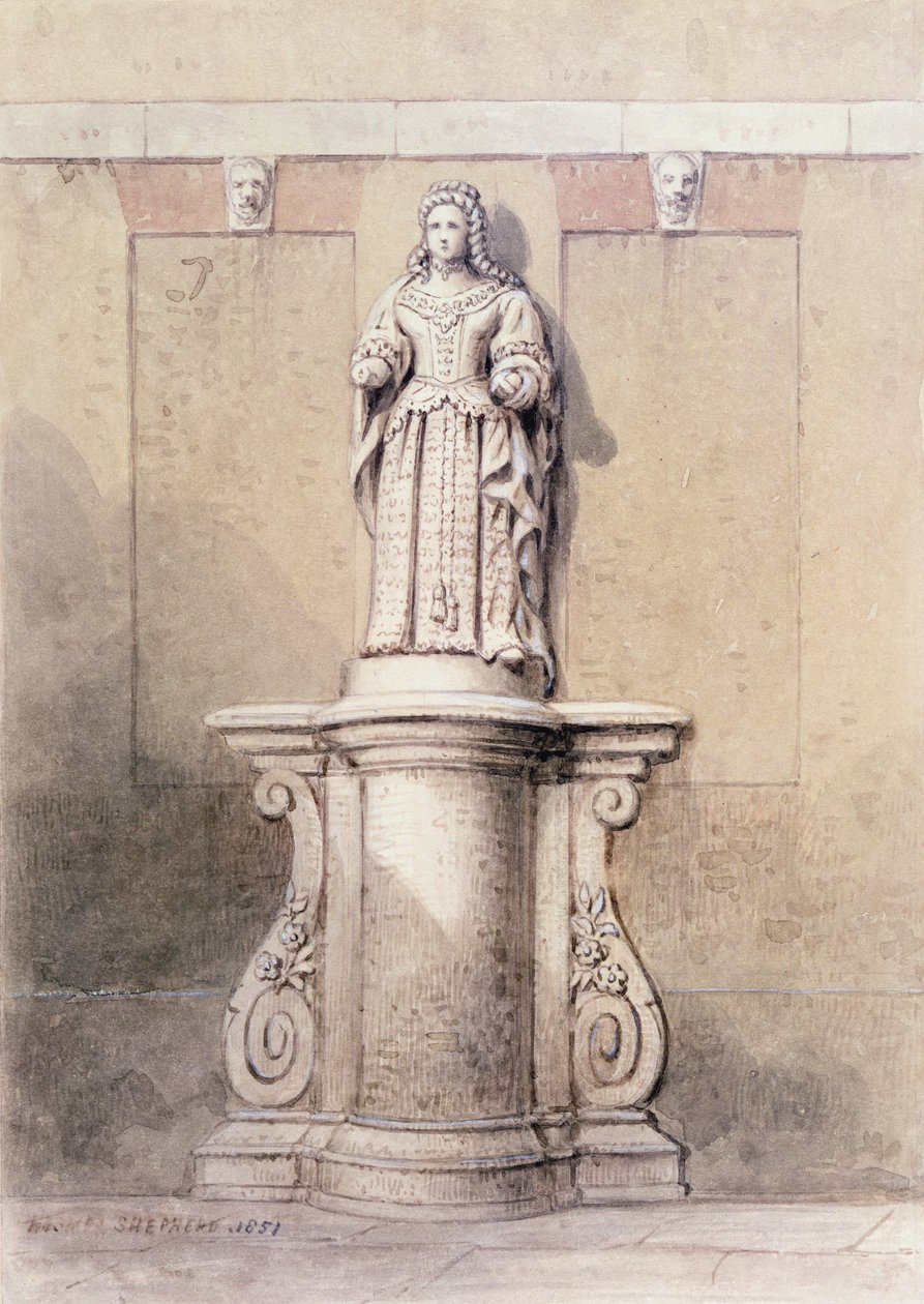 Kuningatar Annen patsas Queen Squaren itäpäässä, 1851 tekijältä Thomas Hosmer Shepherd