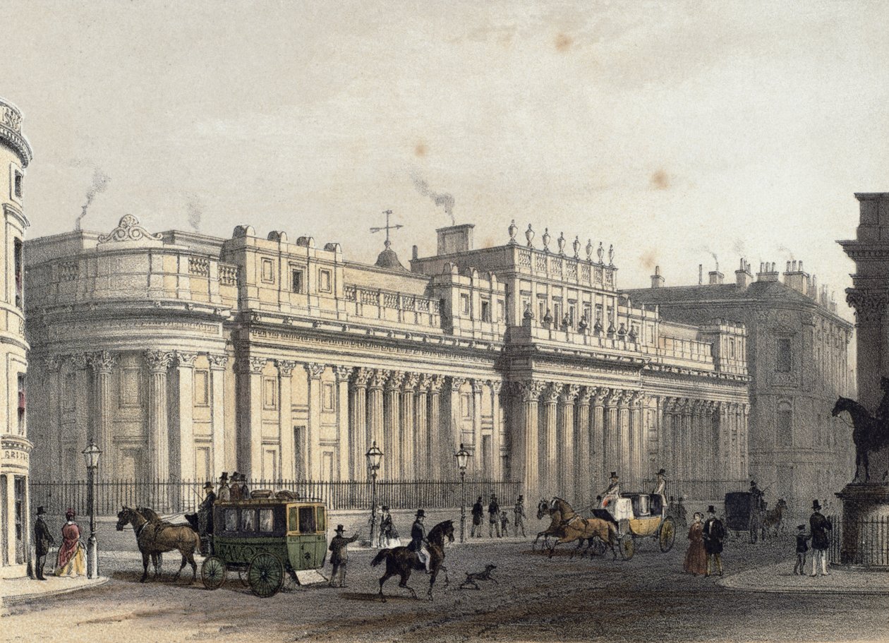 The Bank of England, kaiverrus Louis-Jules Arnout (1814-68), pub. 1854, E. Gambart und Co. (litografia) tekijältä Thomas Hosmer Shepherd
