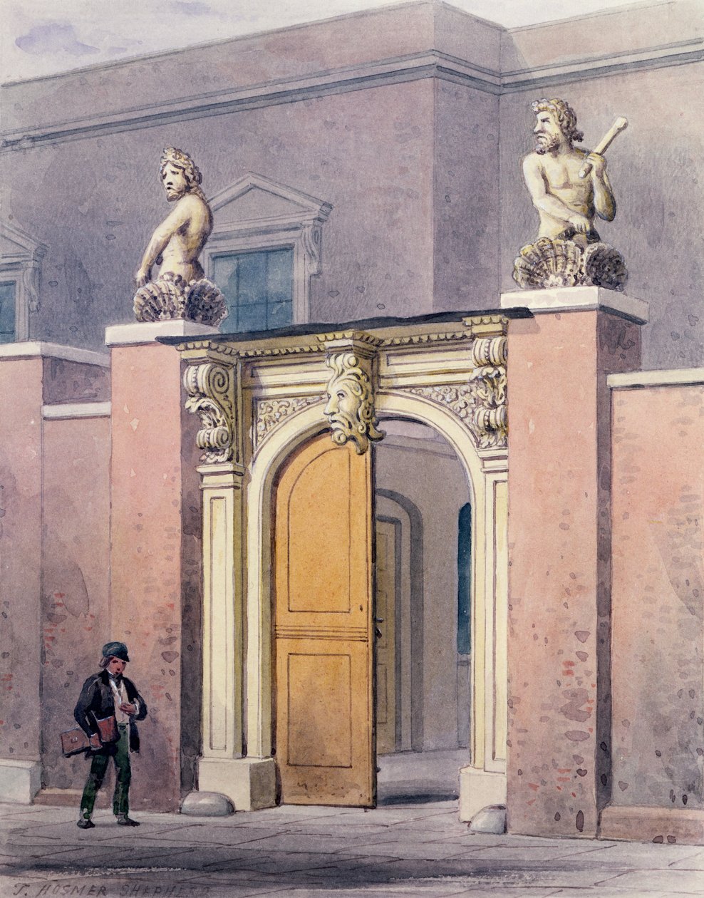 Puuseppähallin sisäänkäynti, 1854 tekijältä Thomas Hosmer Shepherd