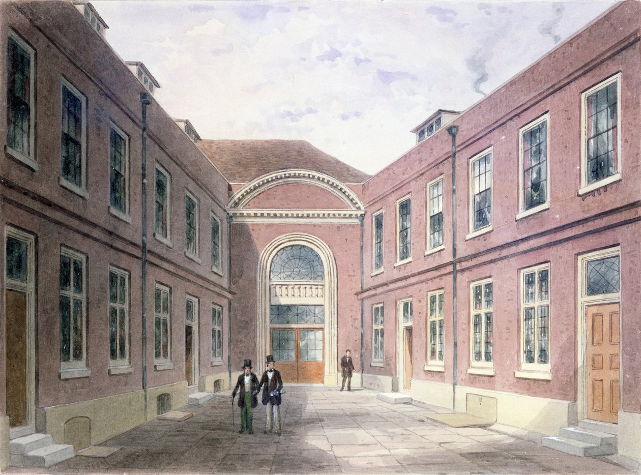 Girdlers Hallin sisähuone Basinghall Streetillä, 1853. tekijältä Thomas Hosmer Shepherd