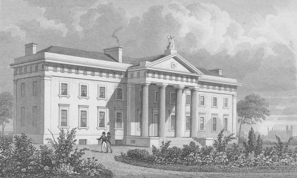 The New Caledonian Asylum (kaiverrus) (bw kuva) tekijältä Thomas Hosmer Shepherd