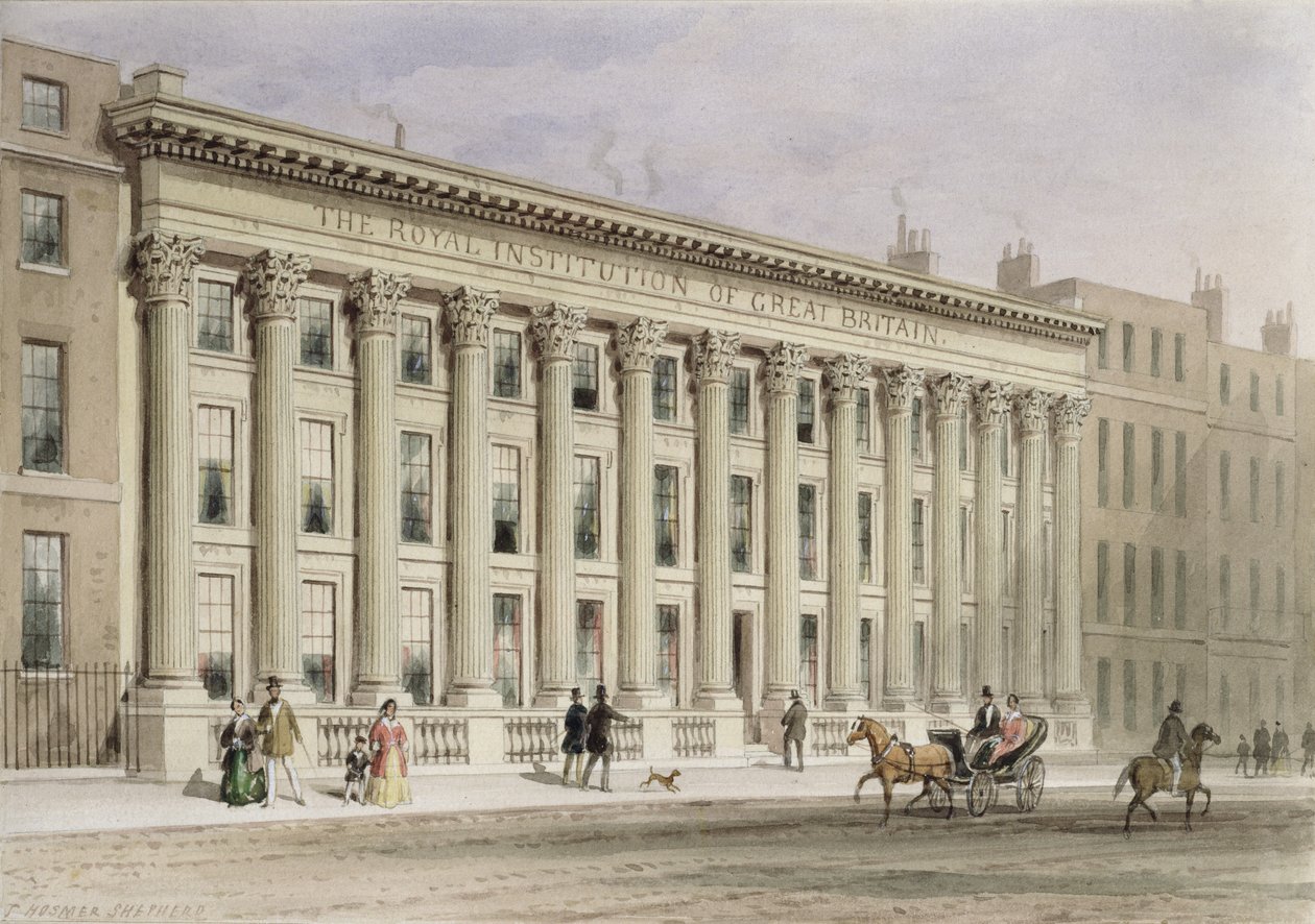 Ison-Britannian kuninkaallinen instituutti, Albemarle Street, n. 1838 tekijältä Thomas Hosmer Shepherd