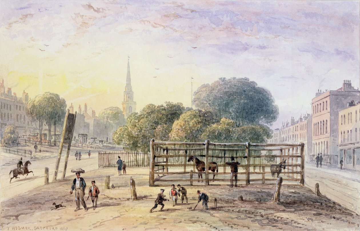 Näkymä Islington Poundille, 1850 tekijältä Thomas Hosmer Shepherd