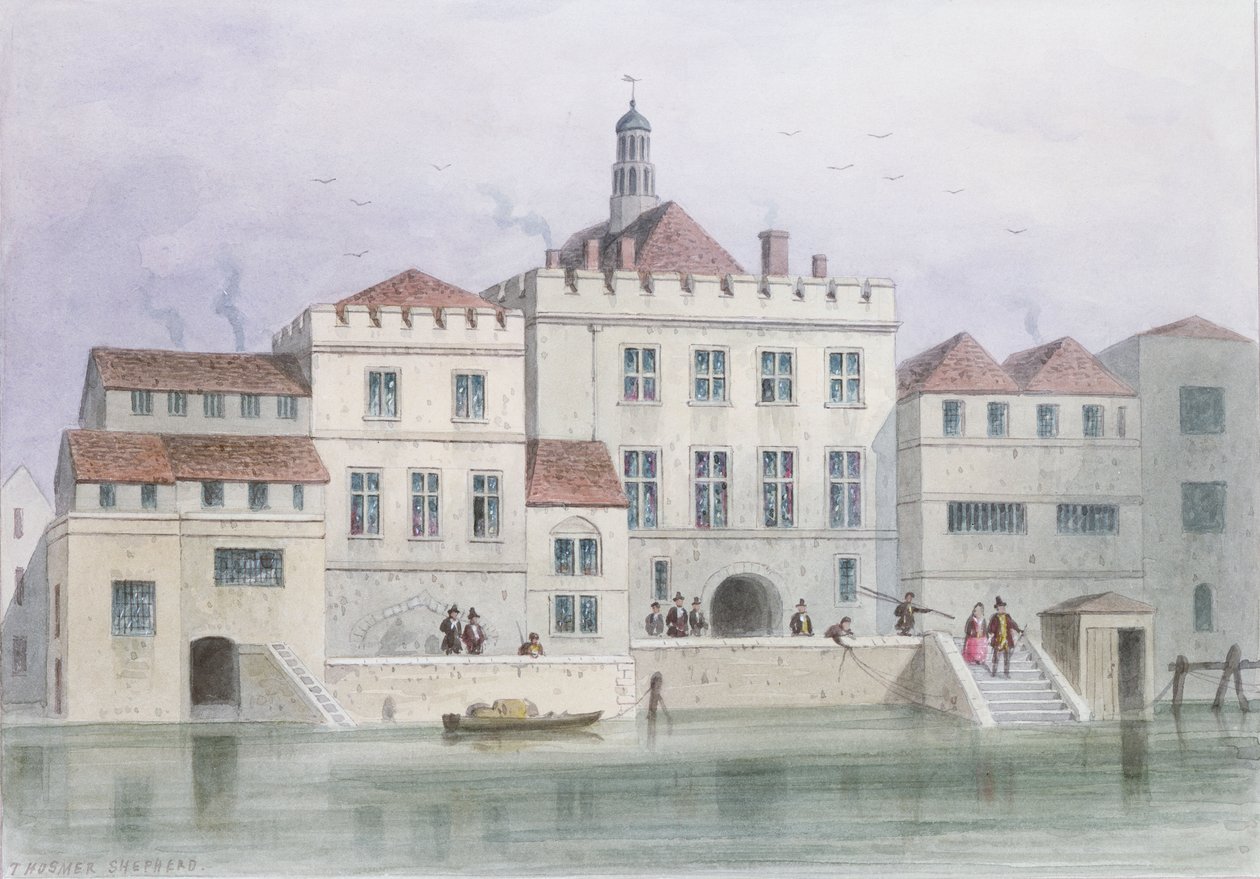 Näkymä Old Fishmongers Hallille, 1650 tekijältä Thomas Hosmer Shepherd