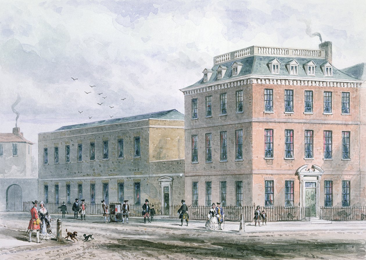 Näkymä Soho Squarelle ja Carlisle Houselle tekijältä Thomas Hosmer Shepherd
