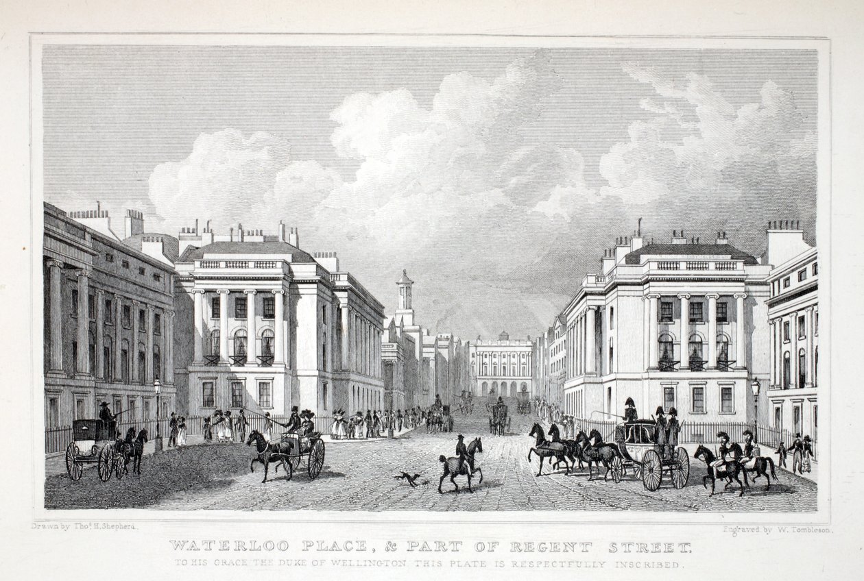 Waterloo Place ja osa Regent Streetistä pubista "London and it