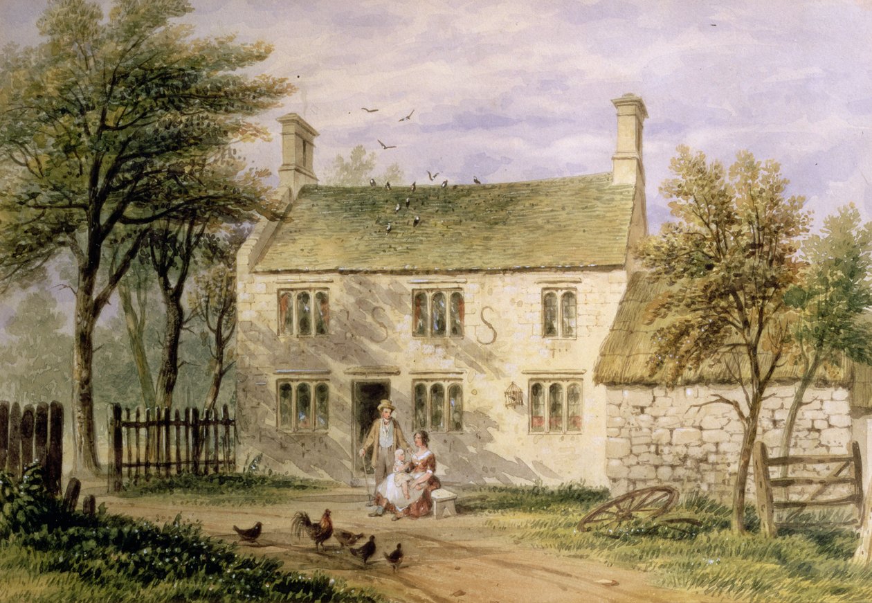 Woolsthorpe, Grantham, Isaac Newtonin syntymäpaikka. tekijältä Thomas Hosmer Shepherd