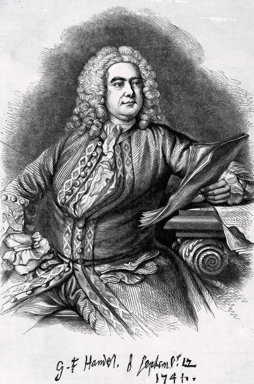 George Frederick Händel, 1749 (mezzotint) tekijältä Thomas Hudson