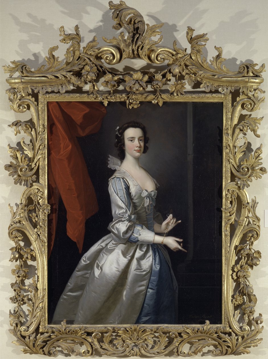 Naisen muotokuva, luultavasti Elizabeth Aislabie, Studley Royalista, Yorkshiresta tekijältä Thomas Hudson