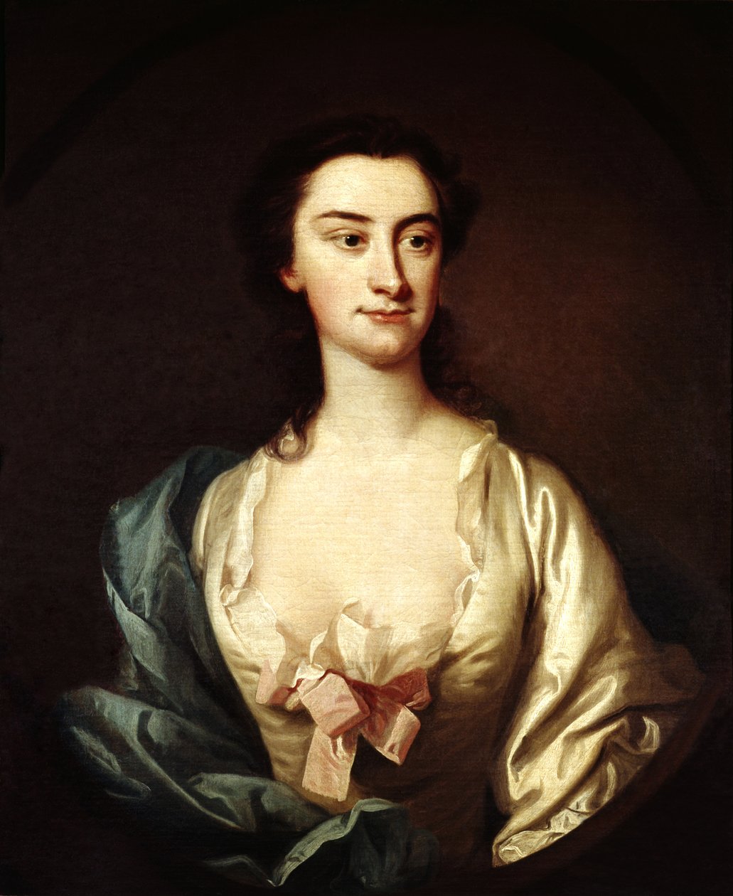 Laulaja Susannah Maria Cibberin muotokuva, n. 1745 tekijältä Thomas Hudson