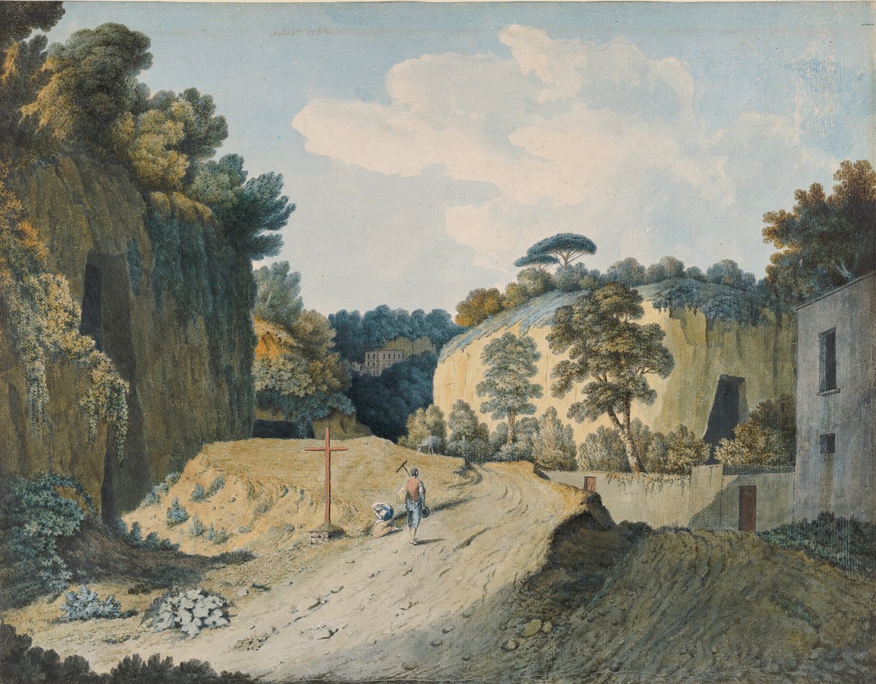 Tie rotkossa Napolin lähellä, 1782. tekijältä Thomas Jones