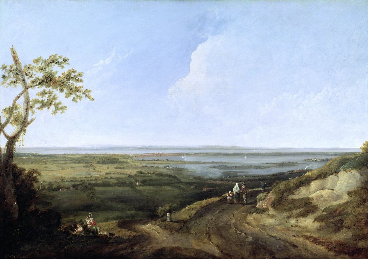 Näkymä Portsmouthiin Portsdown Hilliltä tekijältä Thomas Jones