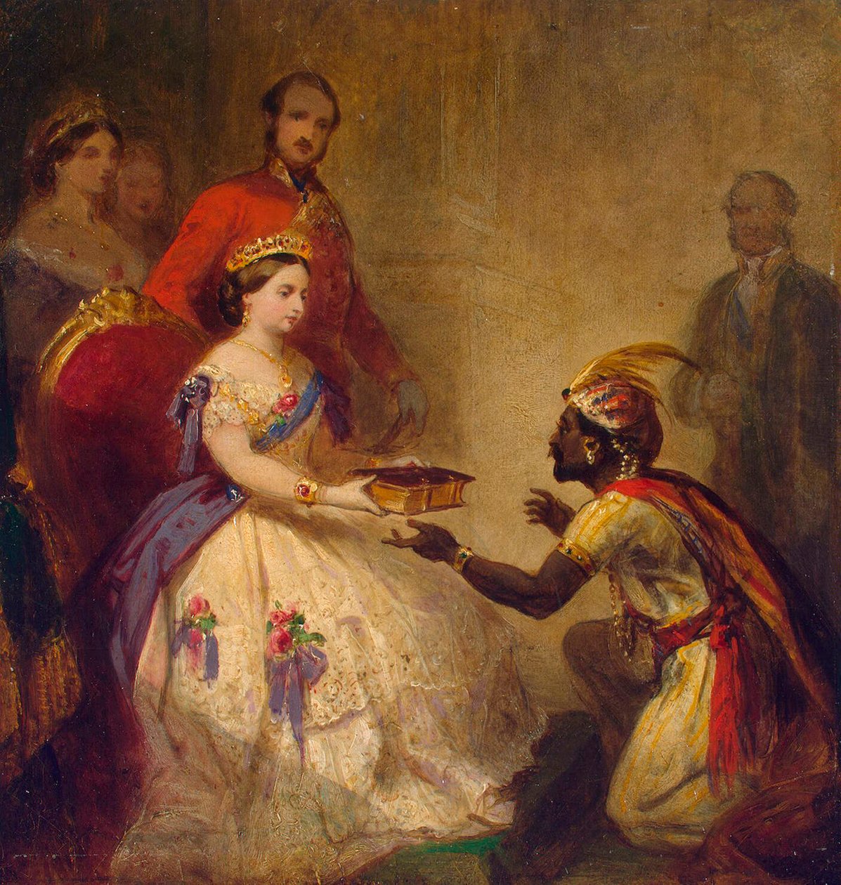 Kuningatar Victoria antaa Raamatun afrikkalaiselle päällikölle, 1861. tekijältä Thomas Jones Barker