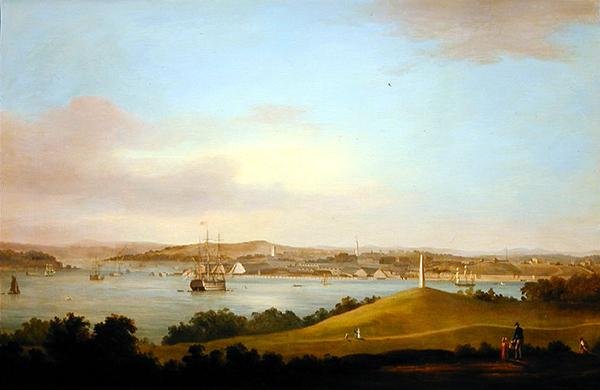 Näkymä Tamarin suistoon, Plymouth (öljy paneelissa) tekijältä Thomas L. Hornbrook