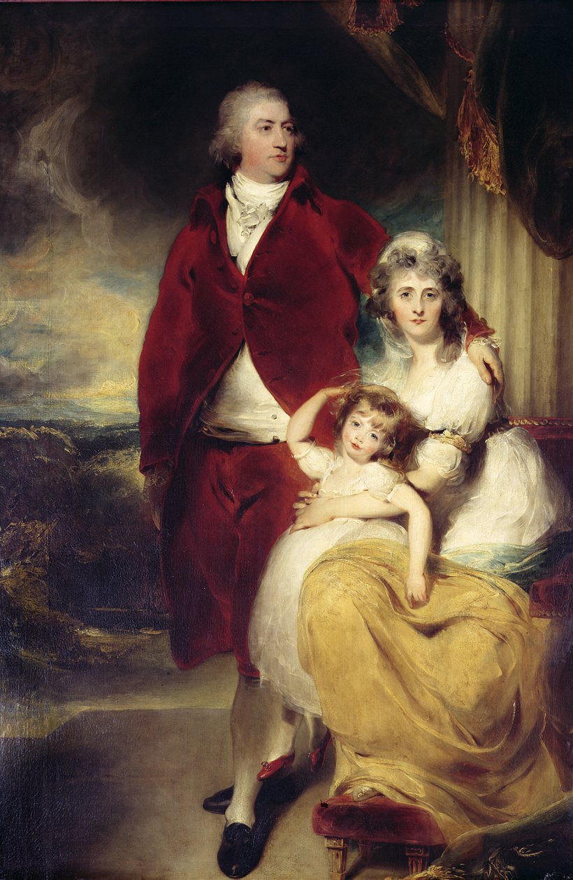 Henry, Exeterin 10. jaarli ja 1. markiisi, hänen vaimonsa Sarah ja tytär Lady Sophia Cecil tekijältä Thomas Lawrence