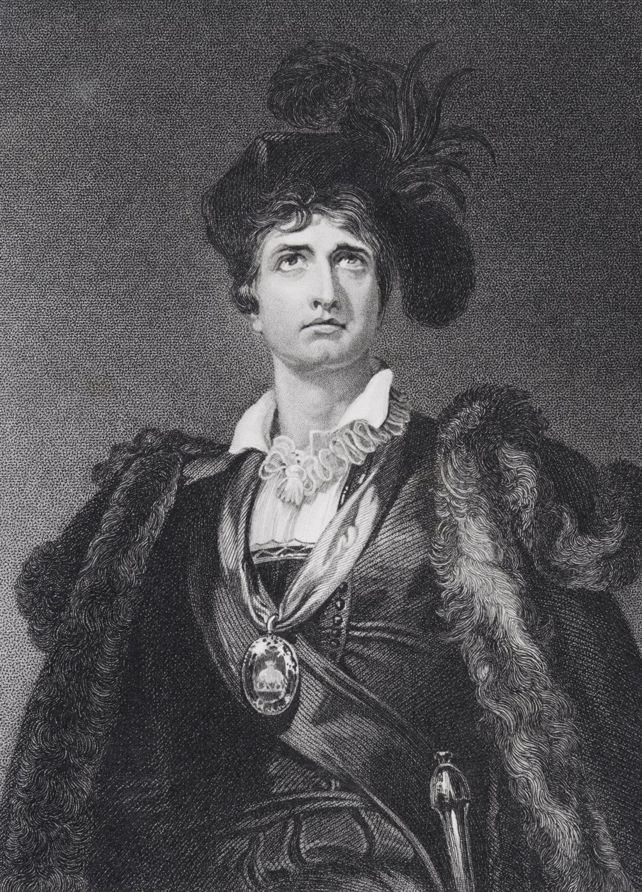 John Philip Kemble Hamletina, kaiverrus G. Adcock tekijältä Thomas Lawrence