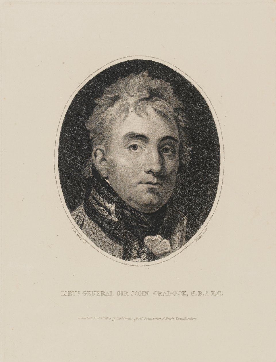 Kenraaliluutnantti Sir John Cradock, 1809 tekijältä Thomas Lawrence