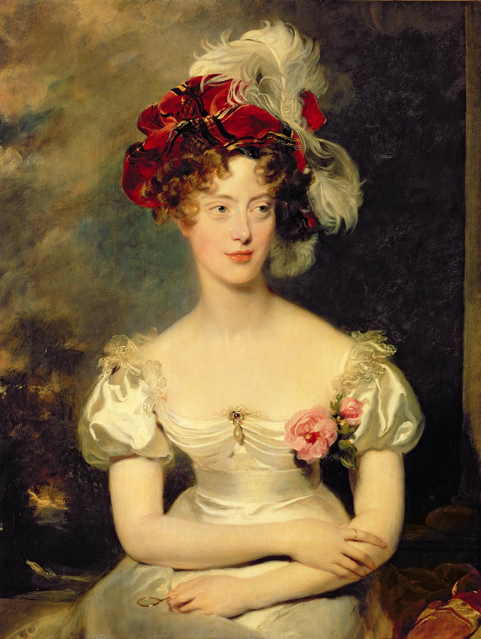 Marie-Caroline de Bourbon (1798-1870) Berryn herttuatar, n. 1825 (öljy kankaalle) tekijältä Thomas Lawrence