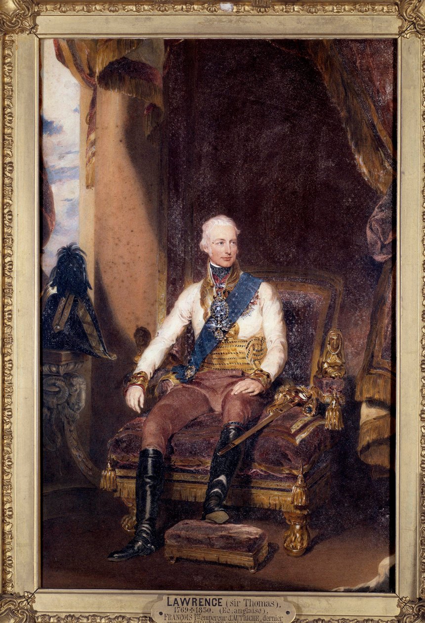 Muotokuva Francois I:stä (1768-1835), Itävallan keisarista, Saksan viimeisestä keisarista nimellä Francois II. Thomas Lawrencen (1769-1830) maalaus. 1800-luvun Chantilly, Musee Conde tekijältä Thomas Lawrence