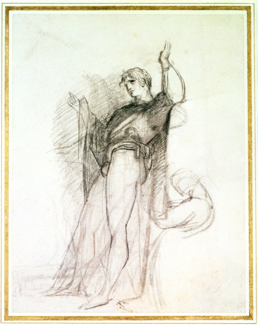 John Philip Kemblen muotokuva Hamletina (liitu paperille) tekijältä Thomas Lawrence