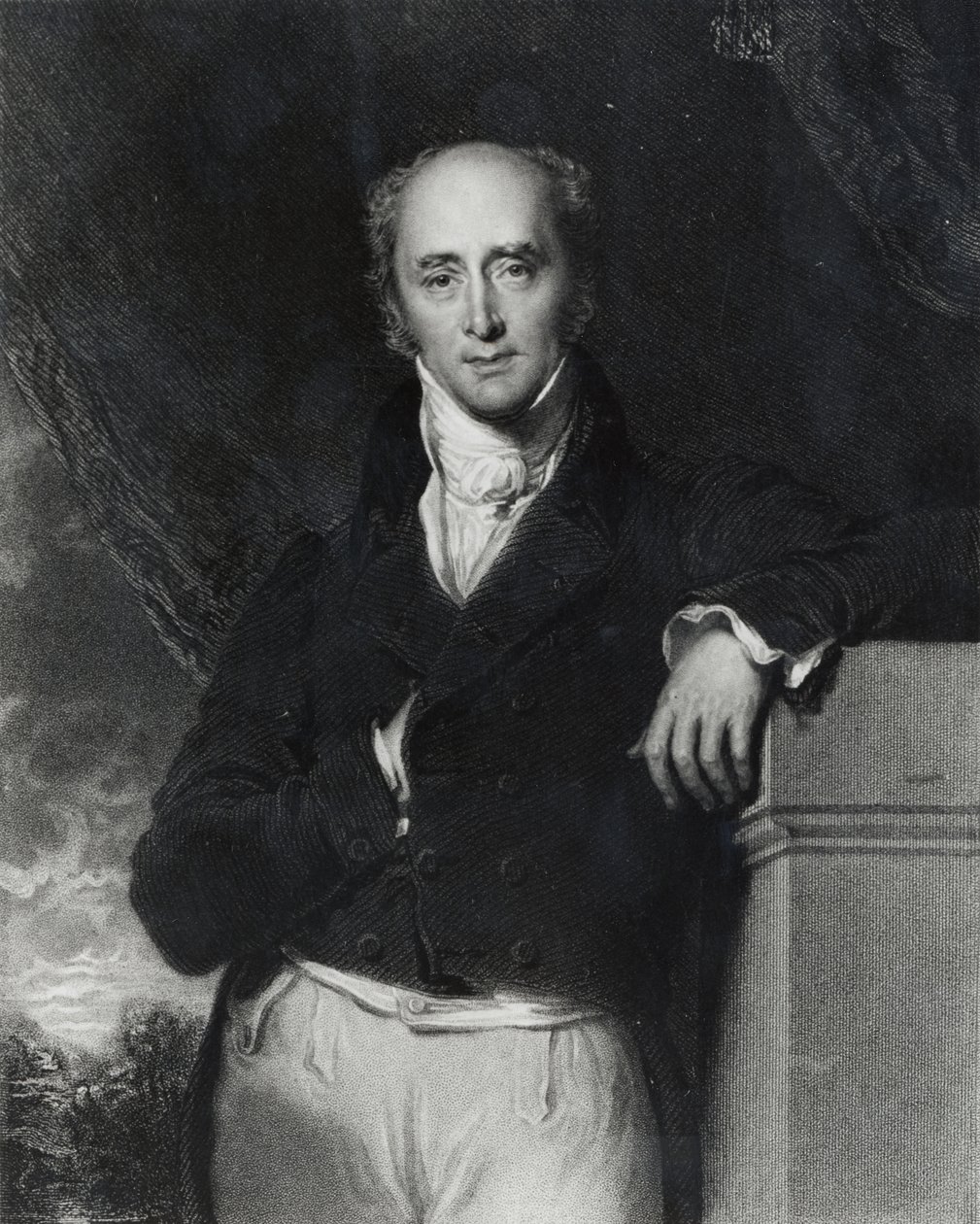 J. Cochranin kaivertama oikeanpuoleisen Charles Greyn, Earl Grayn (1764-1845) muotokuva tekijältä Thomas Lawrence