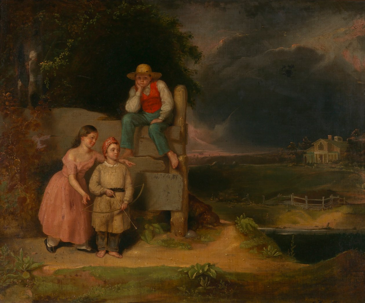 Lapset myrskyssä, n. 1830. tekijältä Thomas Le Clear