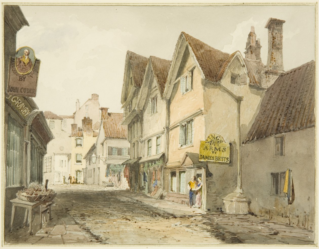 Osa St Jamesin selkää (kynä ja akvarelli paperilla) tekijältä Thomas Leeson the Elder Rowbotham