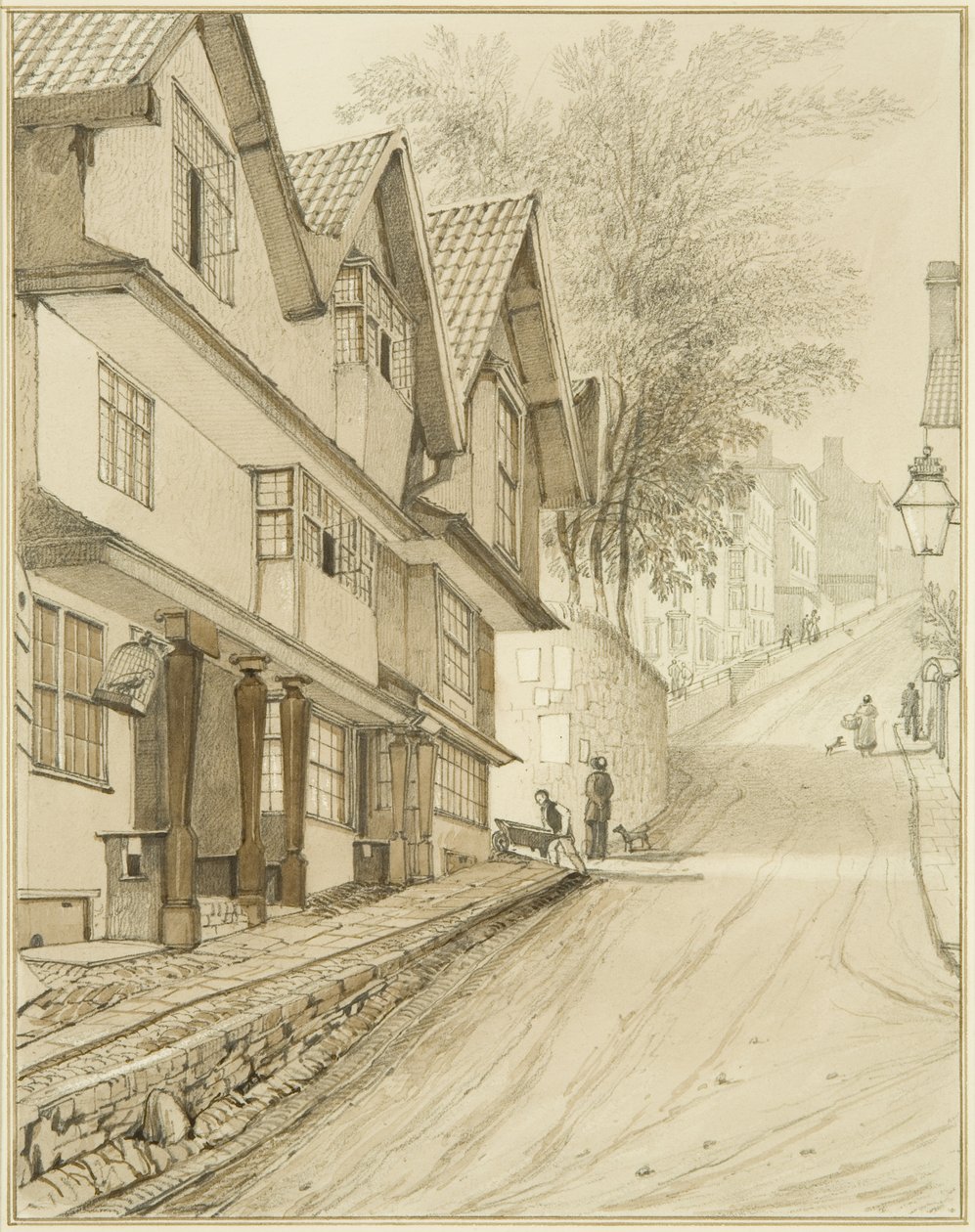 Pyhän Mikaelin kukkula (akvarelli paperille) tekijältä Thomas Leeson the Elder Rowbotham