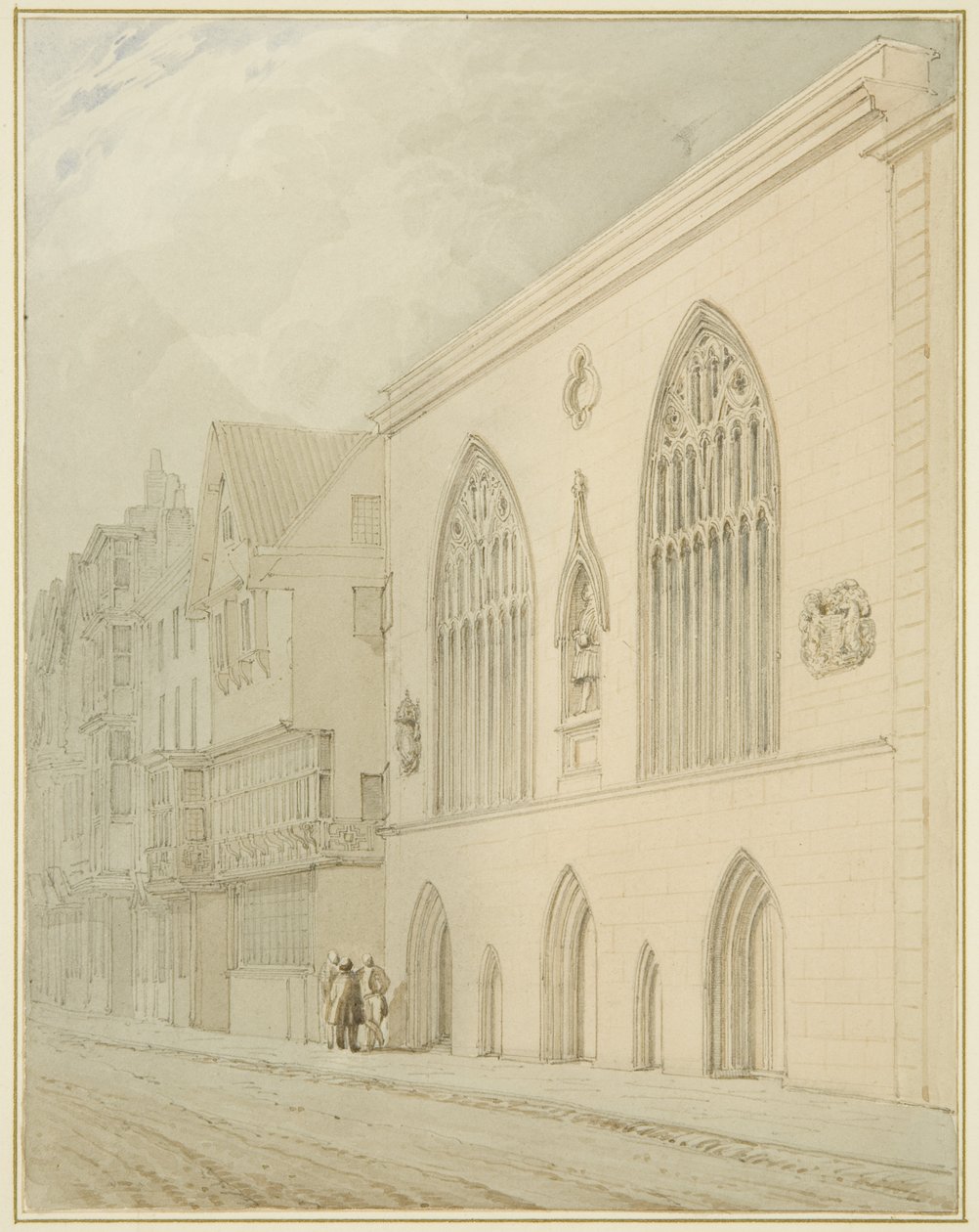 The Guildhall (akvarelli paperille) tekijältä Thomas Leeson the Elder Rowbotham