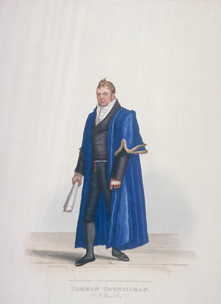 Lontoon kaupungin kunnanvaltuutettu William John Reeves kansalaisasussa, 1825 tekijältä Thomas Lord Busby