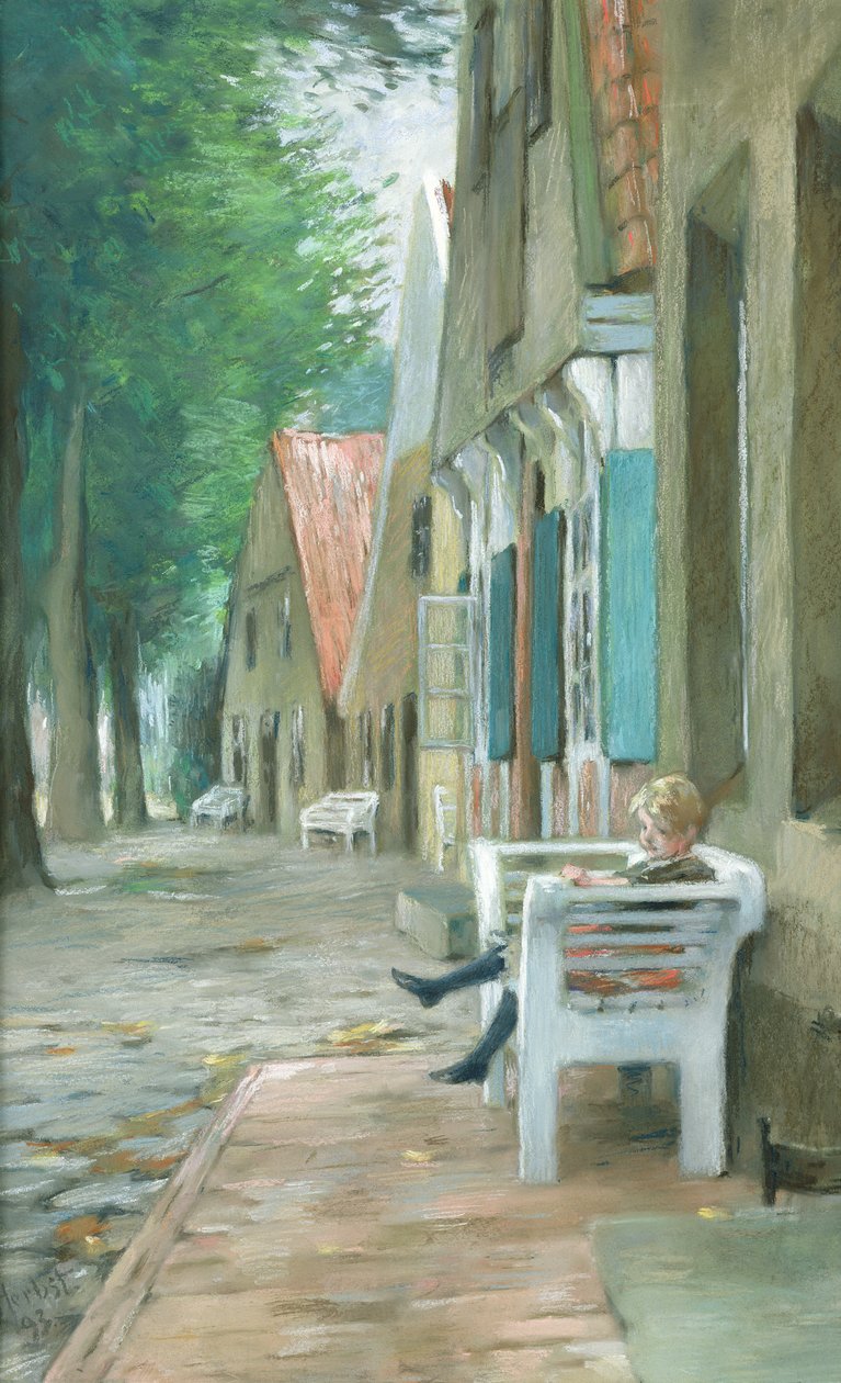 Katu Altenbruchissa, 1893 (pastelli paperille) tekijältä Thomas Ludwig Herbst