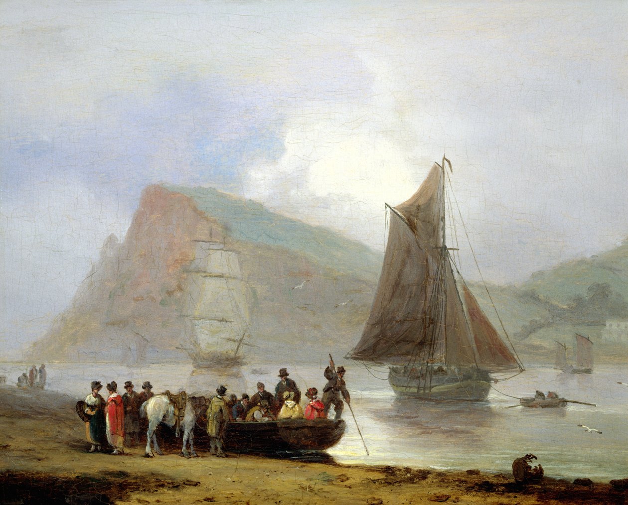 Nousu lautalle Teignmouthissa, 1821 tekijältä Thomas Luny
