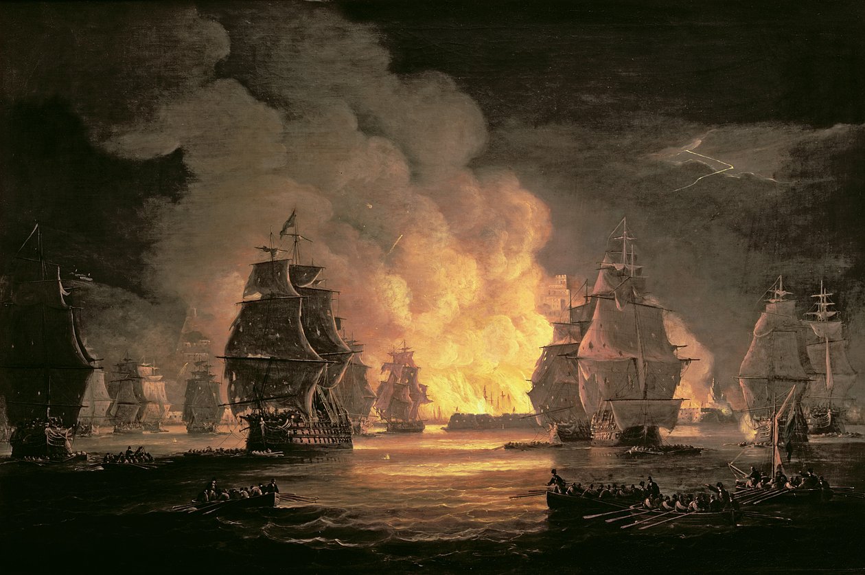 Algerin taistelu, 27. elokuuta 1816, noin 1825 (öljy kankaalle) tekijältä Thomas Luny