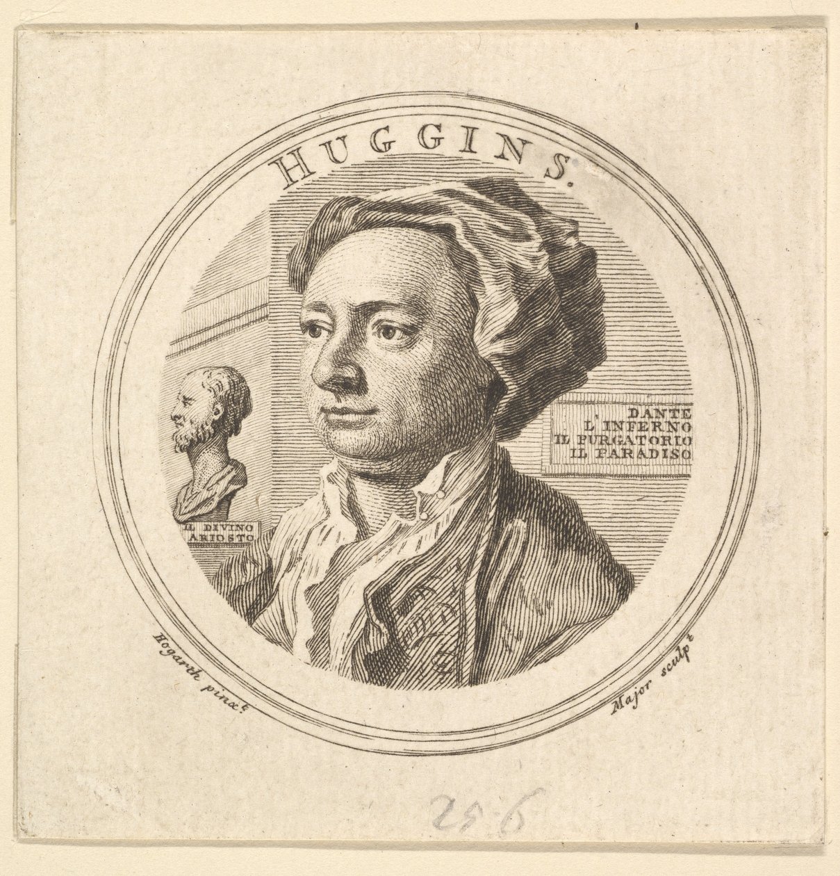 Muotokuva William Hugginsista, Arioston kääntäjästä, 1760. tekijältä Thomas Major