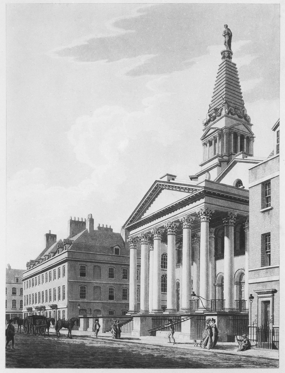 St Georges Bloomsbury, 1799 tekijältä Thomas Malton Jnr.