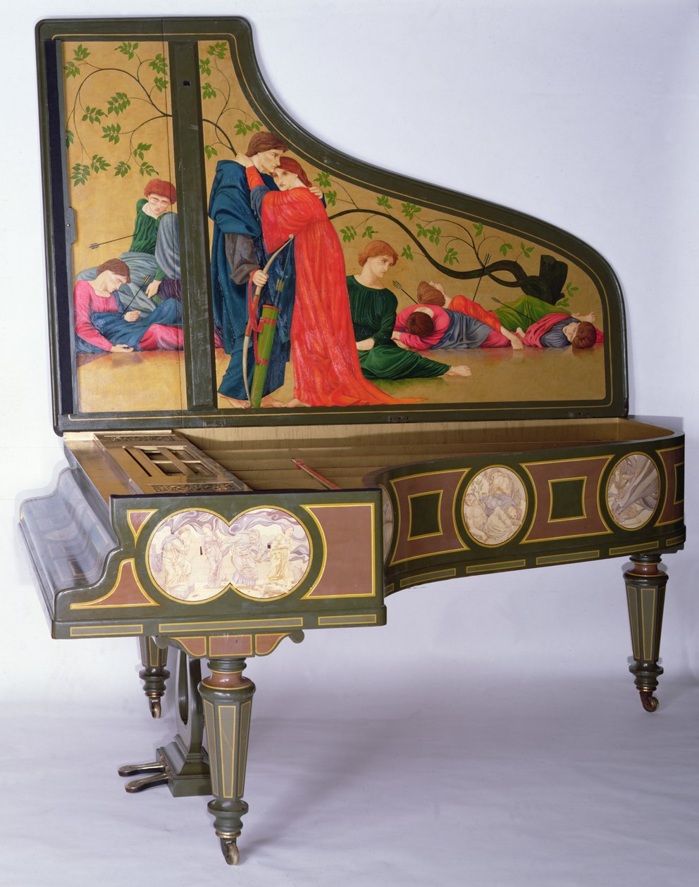 Sebastien Erardin konserttiflyygeli, n. 1850 (maalatut puu-, eebenpuu- ja norsunluukoskettimet) tekijältä Thomas Matthews Rooke