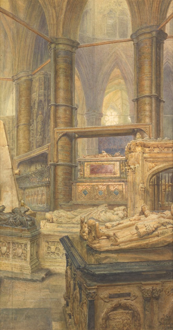 Henry III:n ja kuningatar Eleanorin haudat, Westminster Abbey, 1904 tekijältä Thomas Matthews Rooke