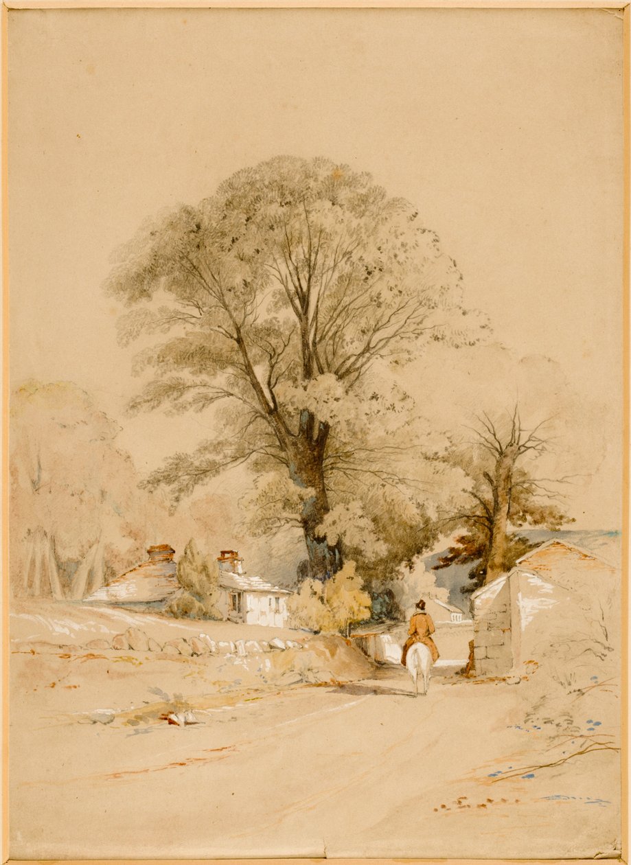 Landscape Lane with Horseman (vartalon väri) tekijältä Thomas Miles II Richardson
