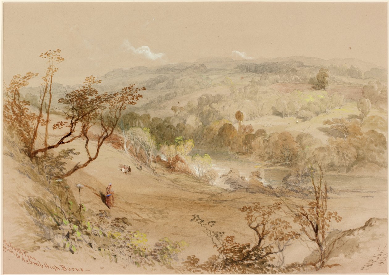 North Tyne vastapäätä Acomb High Barnsia (bodycolour) (bodycolour) tekijältä Thomas Miles II Richardson