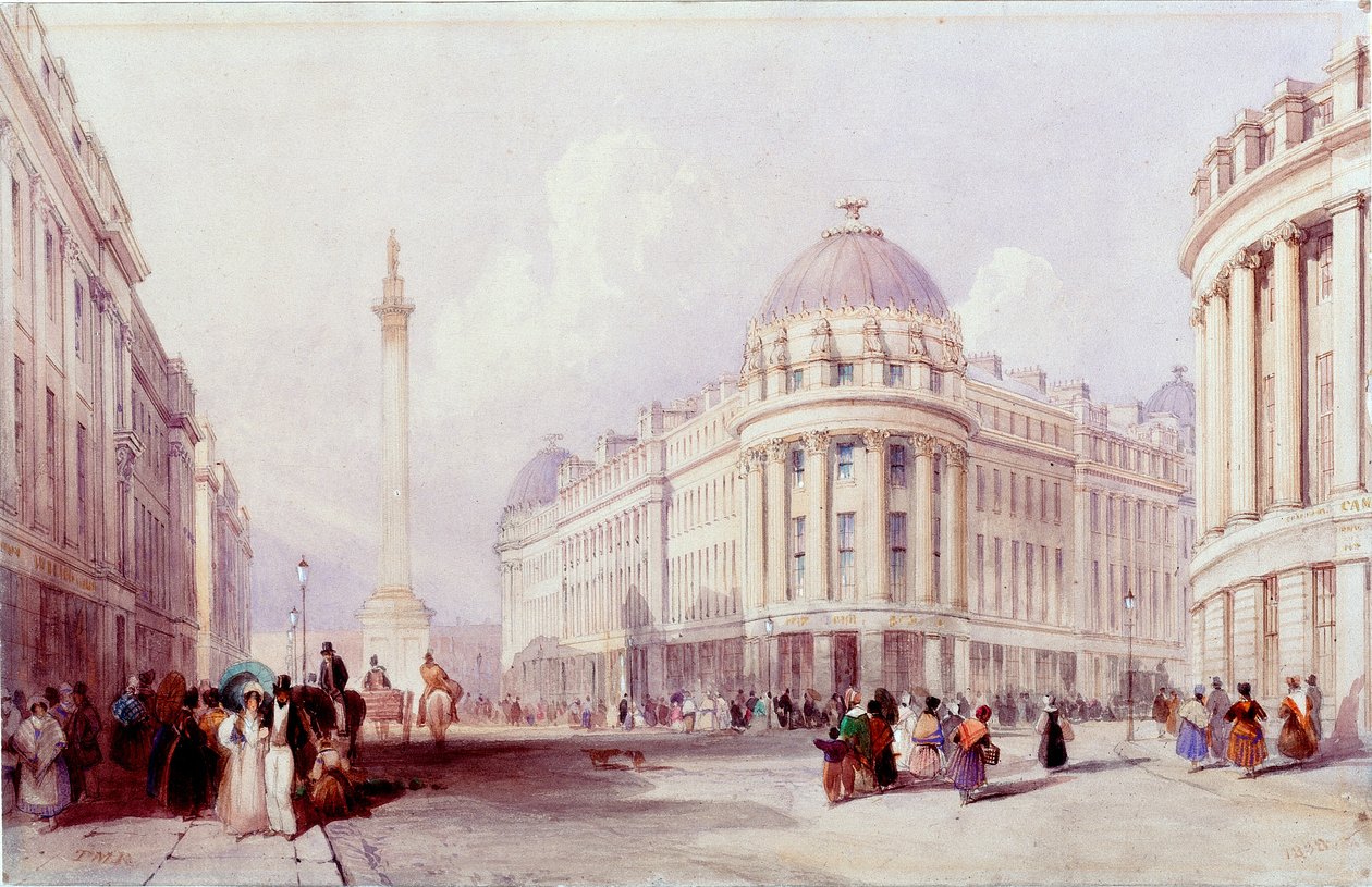 Grainger Street, Newcastle upon Tyne (vartalonväri) tekijältä Thomas Miles Richardson