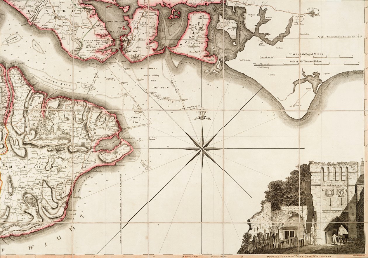 Hampshire tai Southamptonin kreivikunta, mukaan lukien Wightin saari. tekijältä Thomas Milne